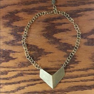 Chevron necklace- brass